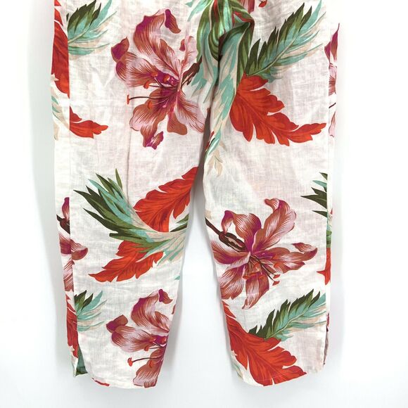 Calypso St. Barth Melindia Crop Pants Linen Floral Size S Resort Boho Comfort - Picture 6 of 11